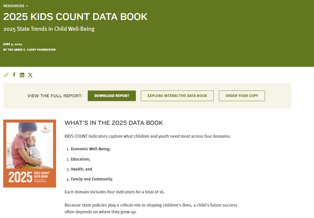 2025 KIDS COUNT Data release